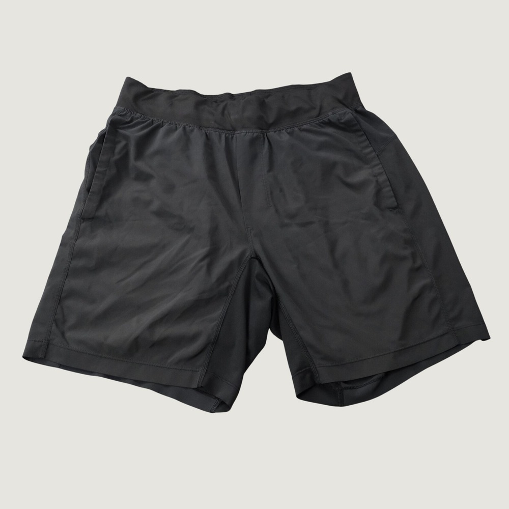 Lululemon Mens Pace Breaker Shorts M Black 7 Inch Inseam Lined Athletic Running